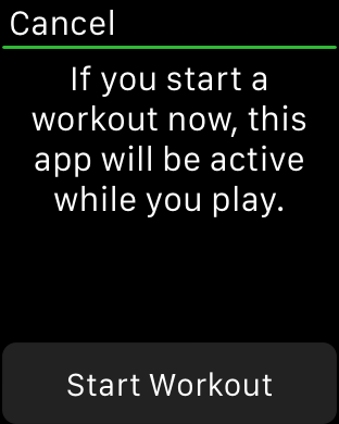 Start workout dialog